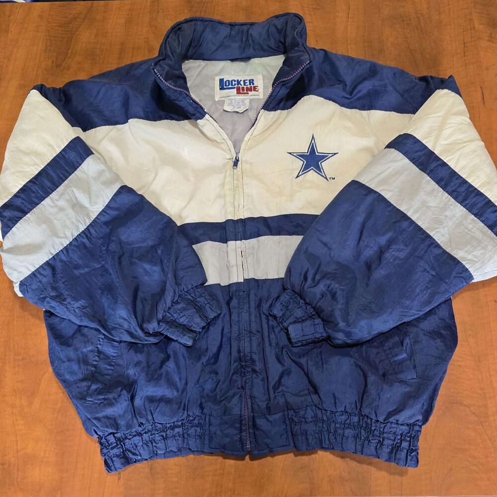Locker Line Vtg 90s Dallas Cowboys Colorblock Full Zip Puffer Bomber Jacket XL
